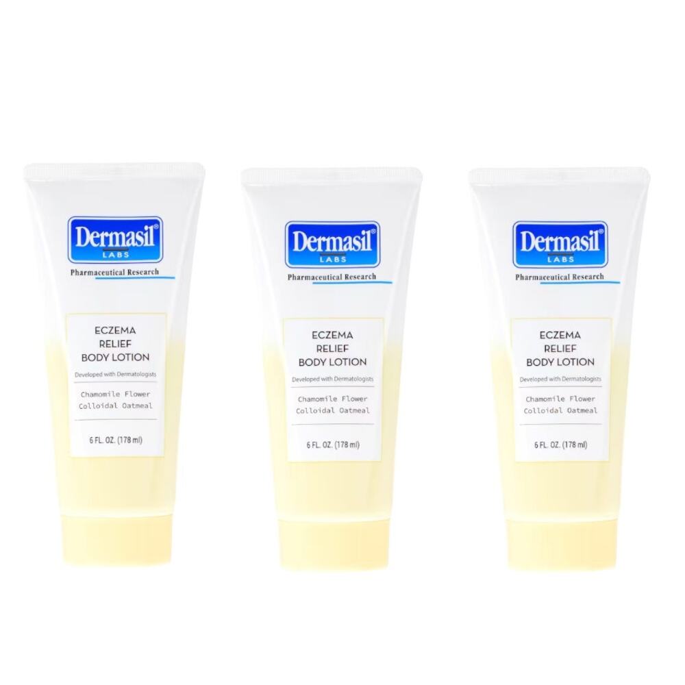 3 pk DERMASIL Eczema‎ relief body lotion 6onz each